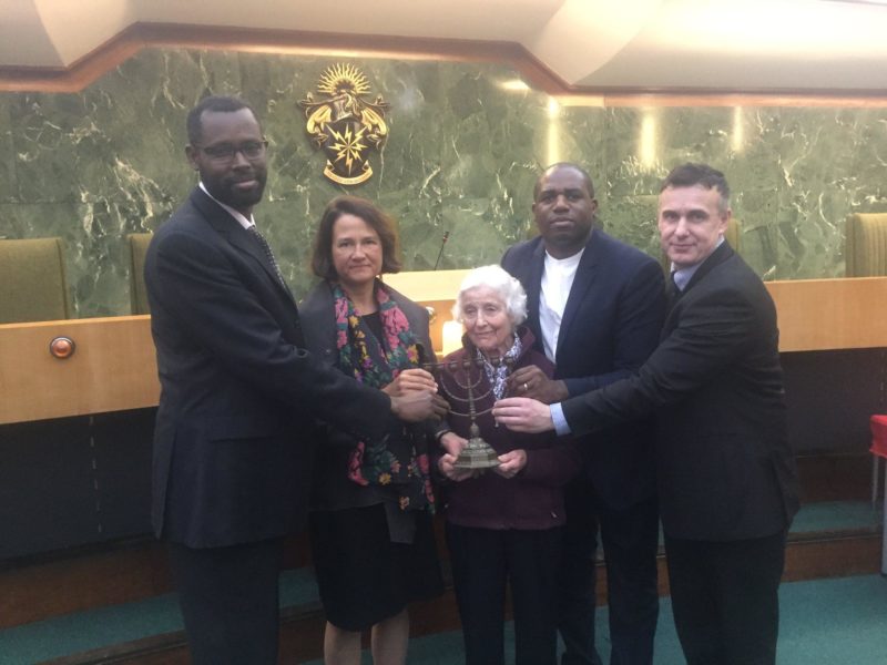 Catherine West MP marking Holocaust Memorial Day with David Lammy, Irene Curer, Pierre Celestine and Mirsad Solakovic.
