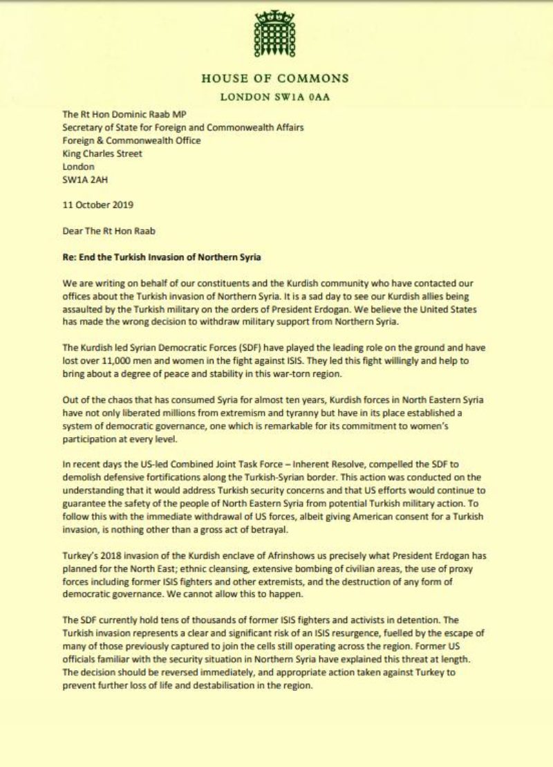 Letter to Foreign Secretary