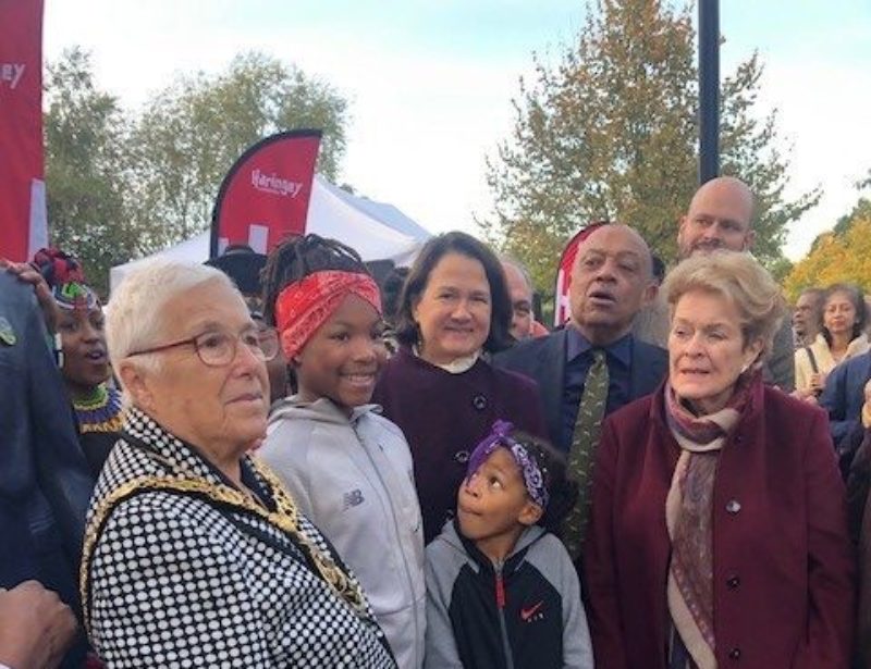 Attending the statue unveiling on O.T. Tambo Recreation Ground back in 2019