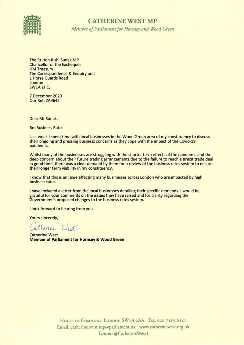 My letter to the Chancellor