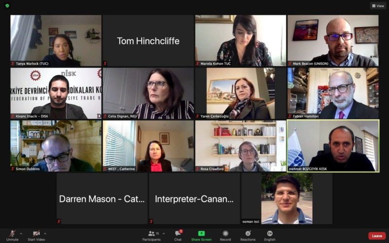 Meeting virtually with Trade Unionists 