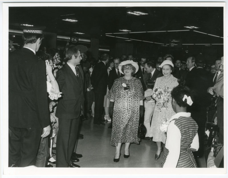 Her Majesty Queen Elizabeth II at the opening of Wood Green Shopping Mall and Sky City in May 1981