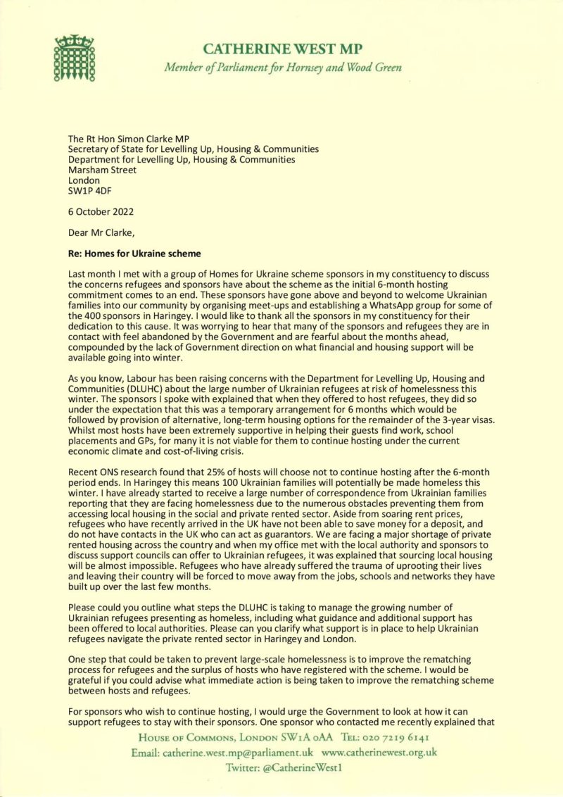 My letter to Simon Clarke MP page 1