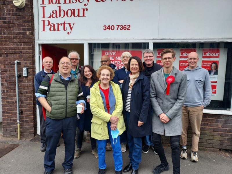 Catherine West MP outside Hornsey & Wood Green Labour Party Office