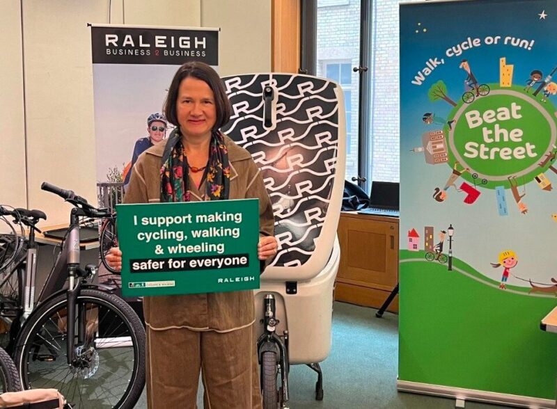 Showing my support for active travel at the All Party Cycling Group meeting in Parliament.  It’s better for our planet, our economy and our health and it is shameful that the Government has slashed investment.