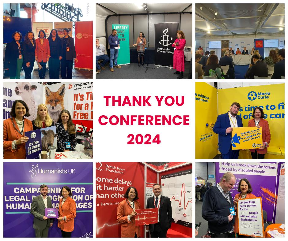 A selection of photographs from Labour Conference 2024. From top left to right, my attendance at the Global Health reception (Malaria No More UK, Labour Campaign), the rally for Human Rights, and a panel on how the UK can leverage Asia’s fast-growing markets to deliver domestic economic growth. I also caught up with lots of charities and organisation in the conference hall, including Fur Free Britain, Marie Curie, Humanists UK, British Heart Foundation and Sense.